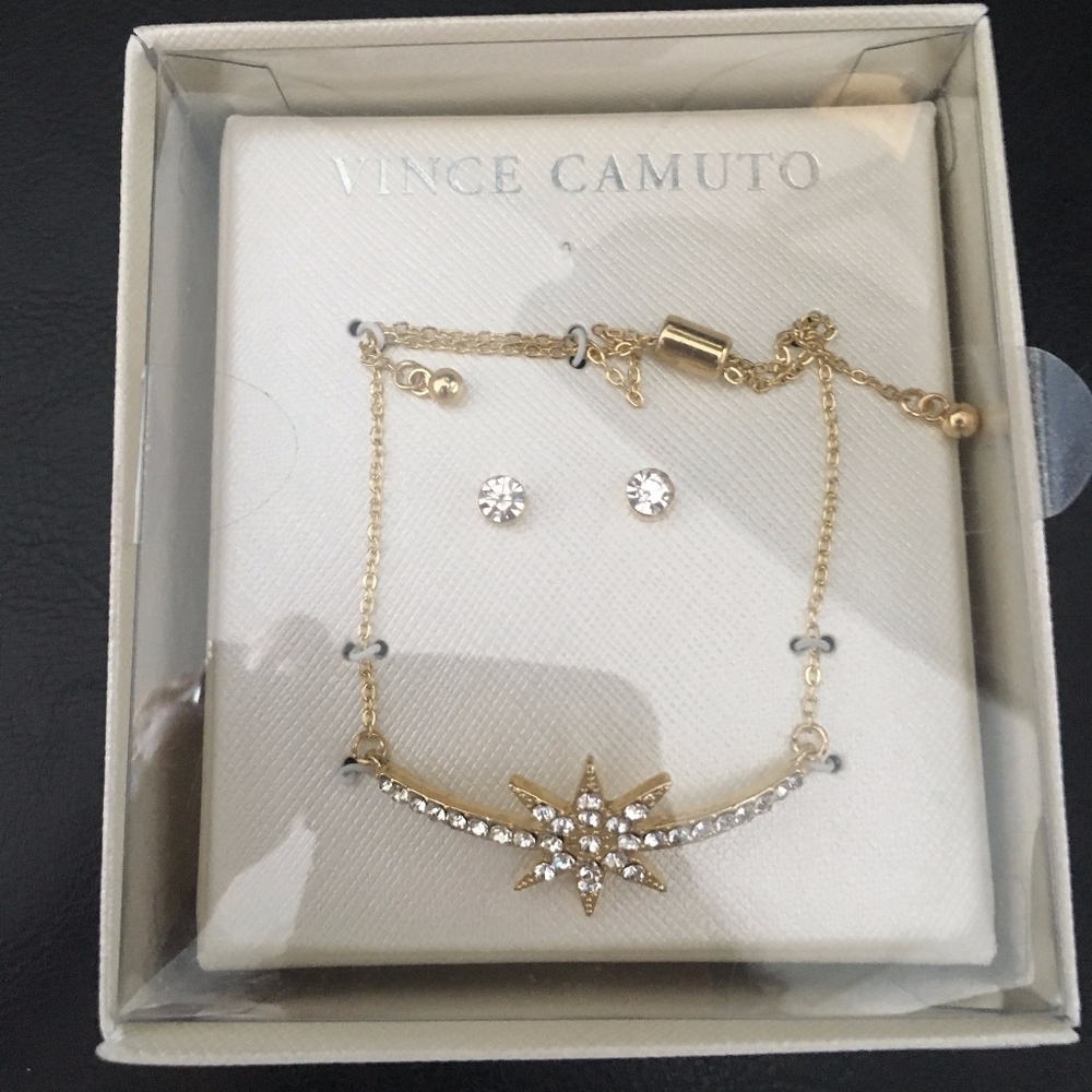 Vince Camuto Pave Star Bracelet & Earrings Set